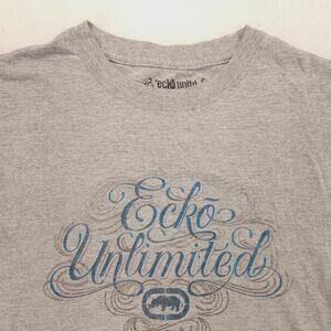 Ecko Unltd Graphic Casual Short Sleeve Crew Neck T Shirt Mens Size L Gray